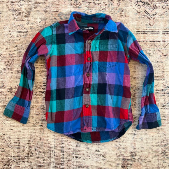 Lands' End Other - Lands' End Boys Multicolor Plaid Button-Down Shirt